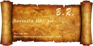 Bernula Réka névjegykártya